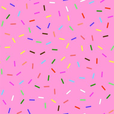 Tatlı çörek doku pembe. Sır ve renkli Sprinkles Seamless Modeli