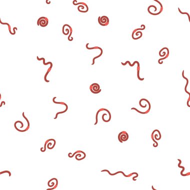 Animal Earth Red Worms for Fishing Seamless Pattern on White Background clipart