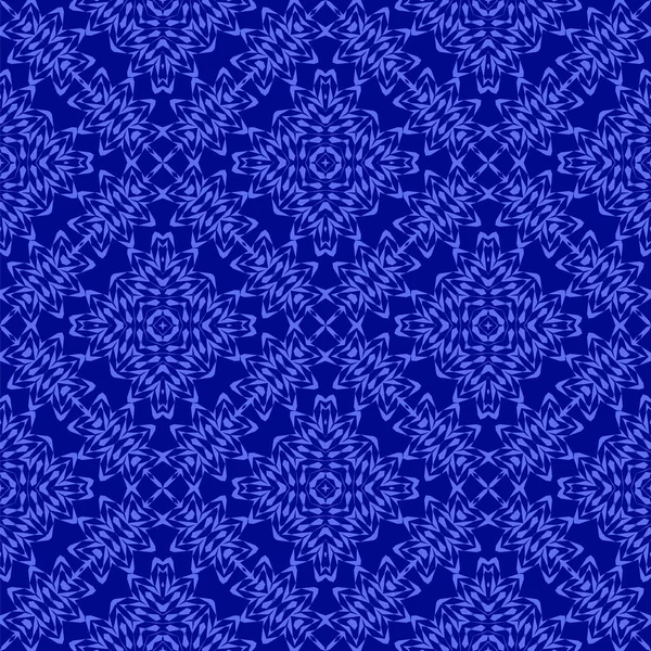 Niebieski Bezszwowy Wzór Linii Ozdobnej Niekończąca Się Tekstura Orientalna Ozdoba — Zdjęcie stockowe