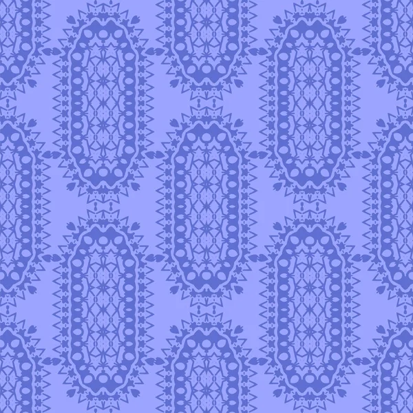 Blue Ornamental Seamless Line Pattern. Endless Texture. Oriental Geometric Ornament