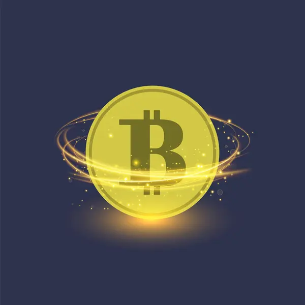 Colden Bitcoin Isolated Blue Background Икона Криптовалюты — стоковое фото