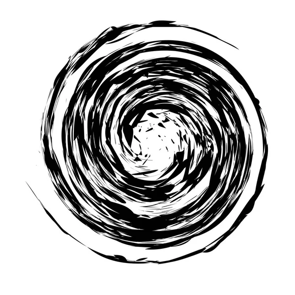 Grunge Motif Rond Isolé Sur Fond Blanc Éclaboussure Spirale Encre — Photo