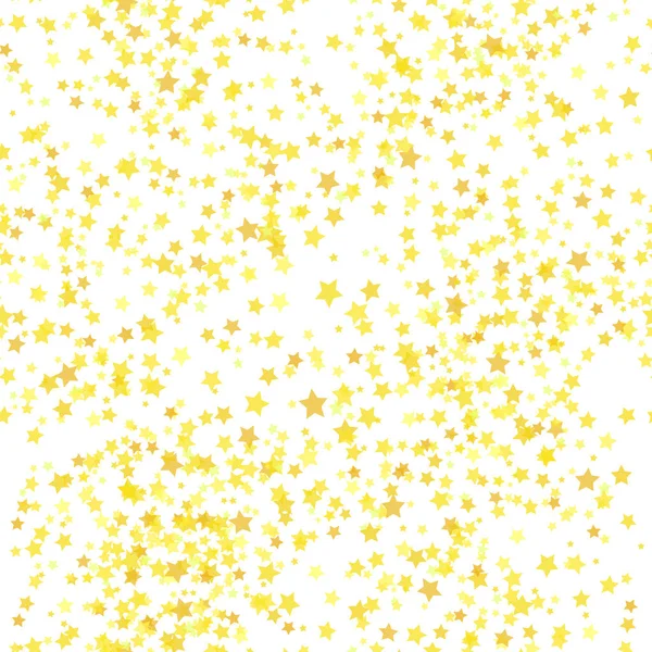 Set of Gold Stars on White Background. Seamless Starry Pattern.
