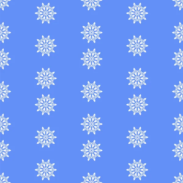 Snow Flakes Naadloze Patroon Blauwe Achtergrond Winter Kerst Decoratieve Textuur — Stockfoto