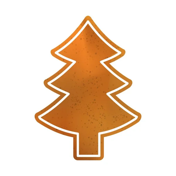 Baked Christmas Tree Isolated White Background Sweet Classic Cookie — Stock Photo, Image