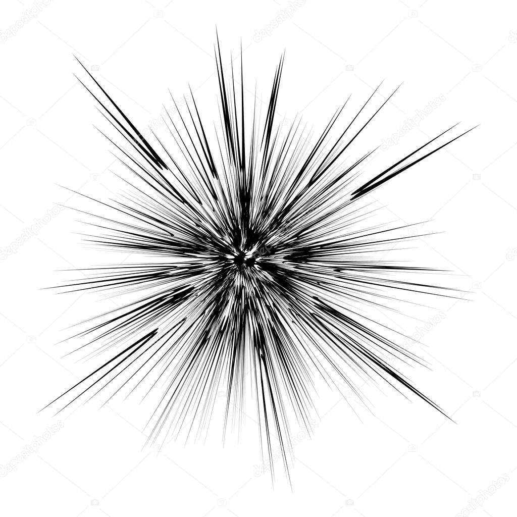 Explode Flash, Cartoon Explosion, Star Burst Isolated on White Background