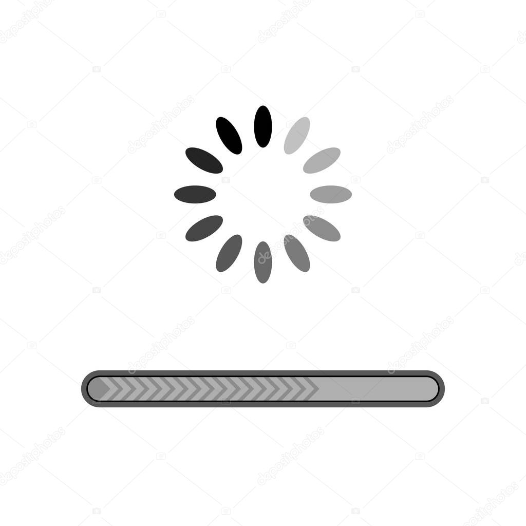 Loading Grey Icon Isolated on White Background