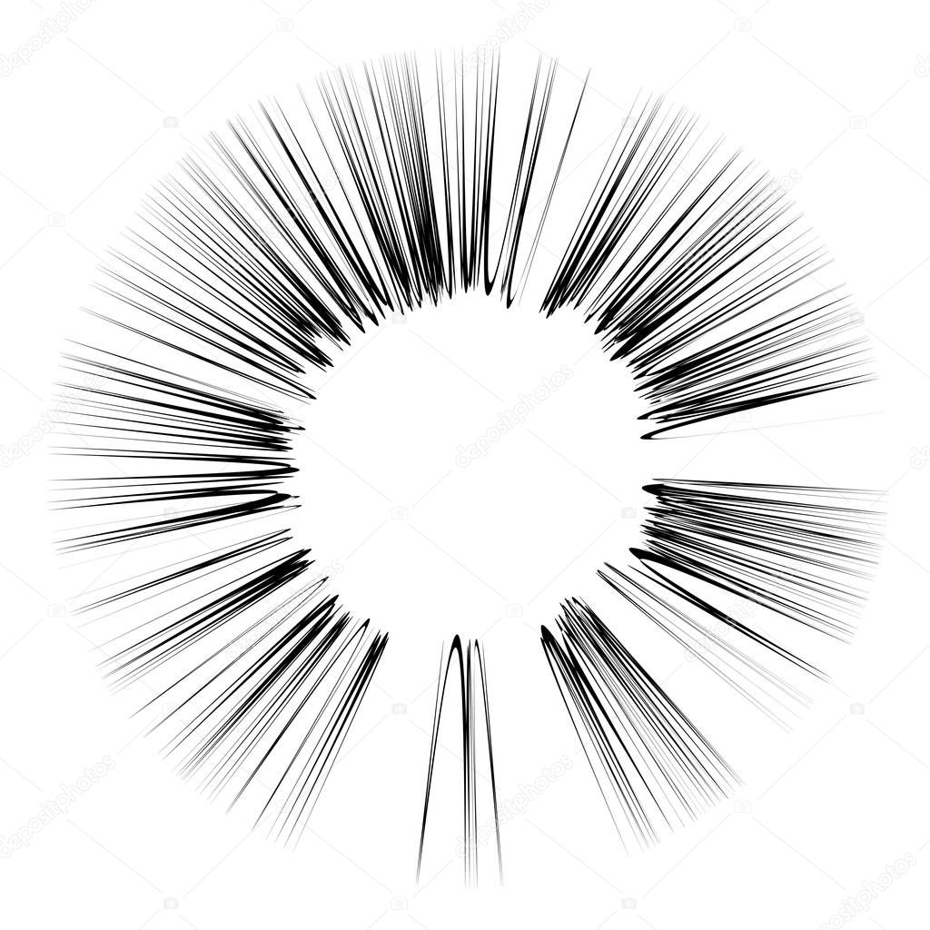 Explode Flash, Cartoon Explosion, Star Burst Isolated on White Background