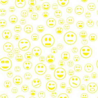 Sarı Gülümseyen Kusursuz Desen. Web Simgelerinin Seti