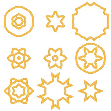 Beyaz arka plan üzerinde izole farklı ip süsler kümesi