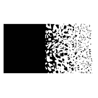 Siyah kare beyaz arka plan üzerinde izole parçacıkları ile