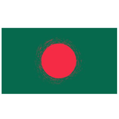 Beyaz arka plan üzerinde izole Bangladeş bayrağı Ulusal Grunge.