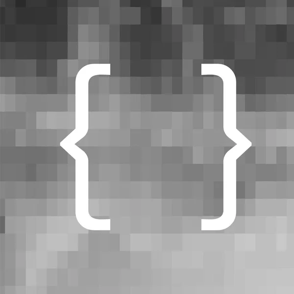 Weiße Lockige Klammer Symbol Auf Grauem Hintergrund — Stockfoto