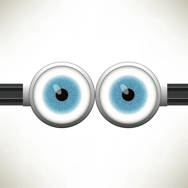 Goggle Two Blue Eyes White Color Background — Stock Photo, Image