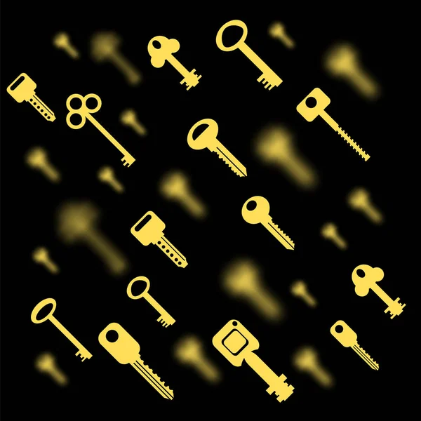 Kovové Klíče Izolovaných Bílém Pozadí Žlutý Klíč Vzor — Stock fotografie