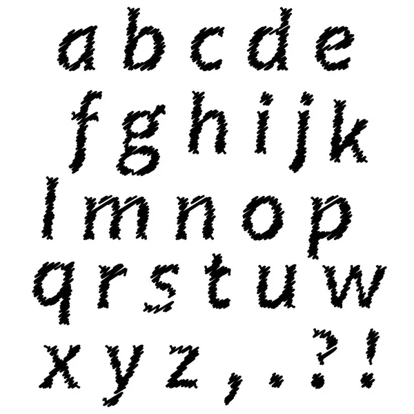 Alfabeto Boceto Aislado Sobre Fondo Blanco Conjunto Sketch Letters Símbolos — Foto de Stock