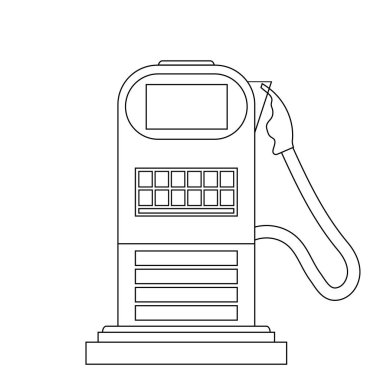Beyaz arka plan üzerinde izole benzin istasyonu simgesi