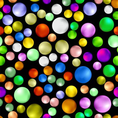 Siyah arka plan üzerine izole renkli tatlı Gumball Seamless Modeli