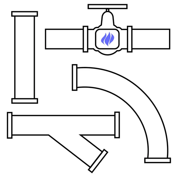 Комплект Различных Трубопроводов Изолированных Белом Фоне — стоковое фото