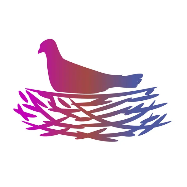 Fészek és madarak ikon — Stock Vector