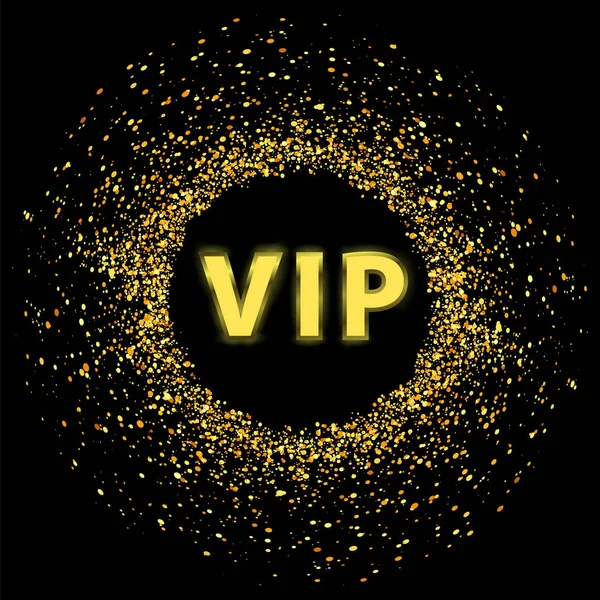 Goldene Glitzertextur mit VIP-Logo — Stockvektor