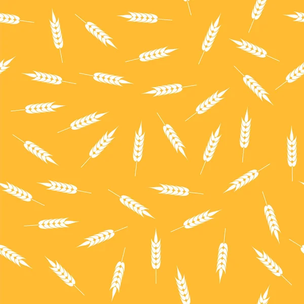Patrón sin costura de trigo amarillo. Espigas de cereales naturales —  Fotos de Stock