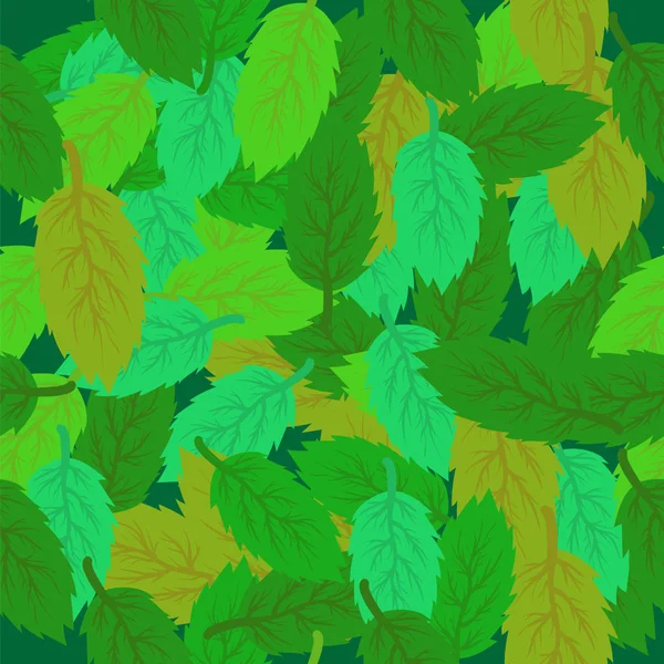 Sprężyny liści bezszwowe tło. Świeże liście zielone — Wektor stockowy