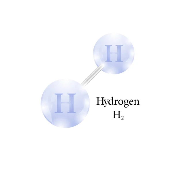 Molekuly vodíku. Chemický prvek v periodické tabulce — Stock fotografie