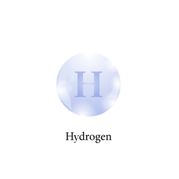 Molekuly vodíku na bílém pozadí. Chemický prvek v periodické tabulce. — Stock fotografie