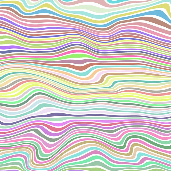 Patrón a rayas de colores. Cintas onduladas de colores. Textura de líneas curvas . — Vector de stock