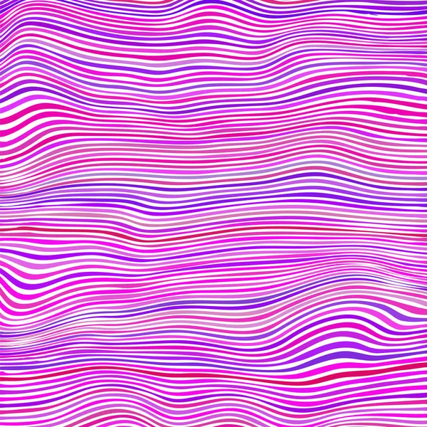 Patrón de rayas rosadas. Cintas onduladas. Textura de líneas curvas . — Vector de stock