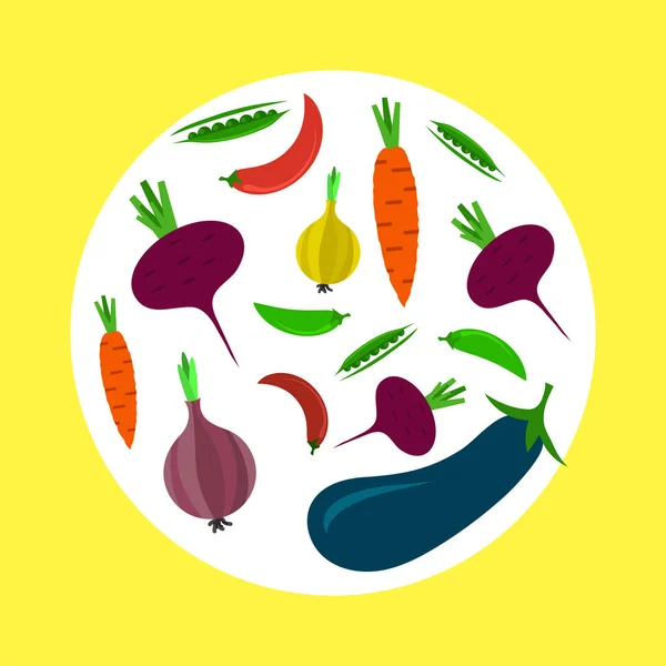 Gemüse frisch Muster isoliert — Stockvektor