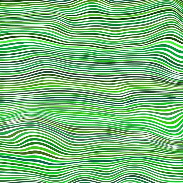 Grün gestreiftes Muster. Wellendingen. kurvige Linien Textur. — Stockvektor