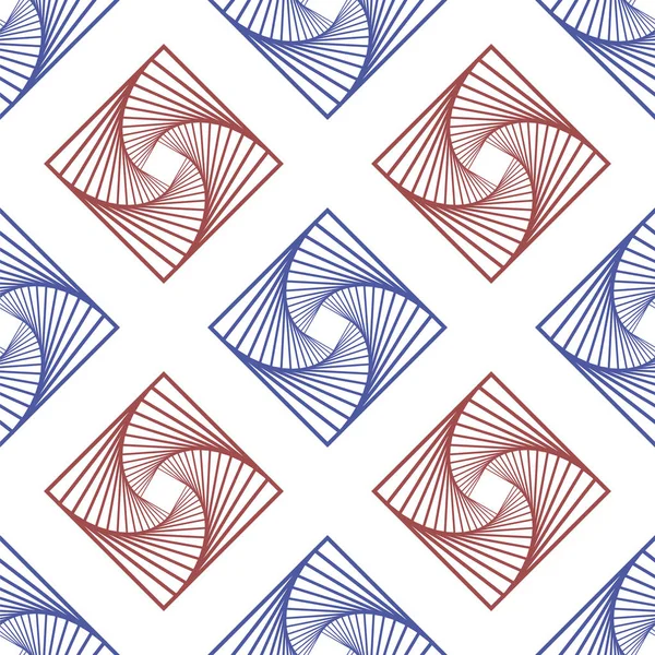 Red Blue Square Patrón sin costura. Textura geométrica. Plantilla ornamental para Banner — Archivo Imágenes Vectoriales