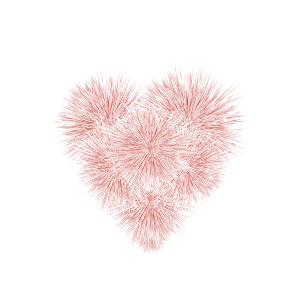 柔软的毛皮粉红色的心 — 图库矢量图片