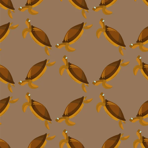 Ocean Turtle Seamless Pattern. Grafica marina Semplice texture animale — Vettoriale Stock