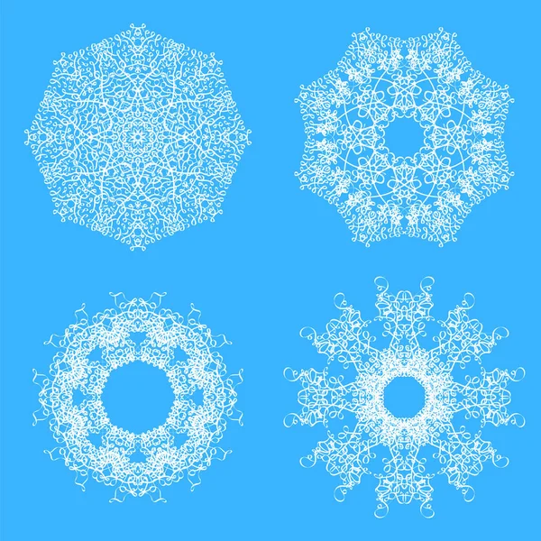 Set of Different Winter White Snowflakes — Stock Photo, Image