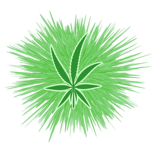 Grünes Cannabisblatt-Symbol. medizinisches Marihuana — Stockfoto