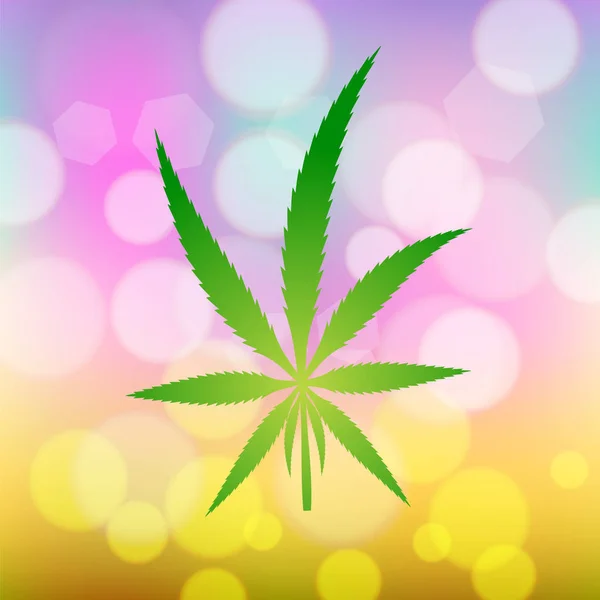 Icono de Hoja de Cannabis Verde. Marihuana medicinal — Archivo Imágenes Vectoriales