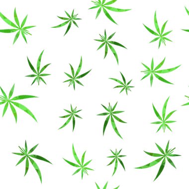 Yeşil Kenevir Arka Plan Bırakır. Tıbbi Esrar Dikişsiz Desen