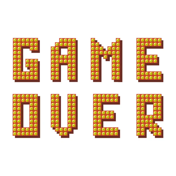 Retro Game Over Sign on White Background. Gaming Concept. Video Game Screen.