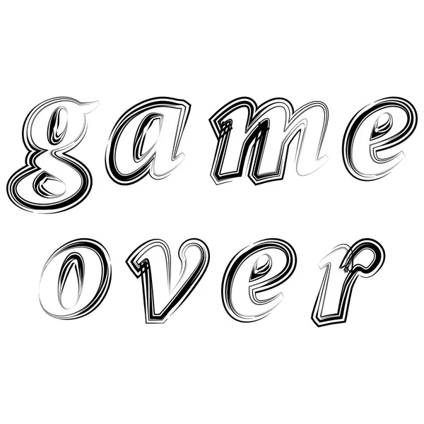 Encre Grunge Game Over Sign. Concept de jeu. Écran de jeu vidéo. Poster design typographie avec lettrage — Image vectorielle