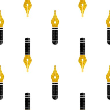 Raster Gold Nib Simgesi Kusursuz Desen. Çeşme Logosu Tasarım Deseni.