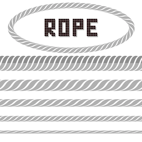 Rope Set with Oval Frame on White Background — Stock Vector