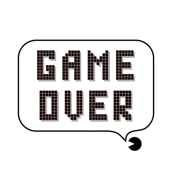 Retro Pixel Game ponad Sign z bańki mowy. Koncepcja gier. Ekran gry wideo. — Zdjęcie stockowe