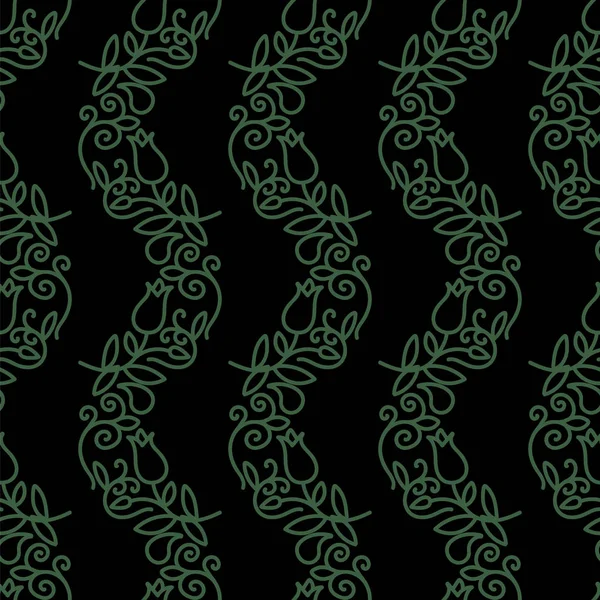 녹색 꽃 패턴 절연 — 스톡 벡터