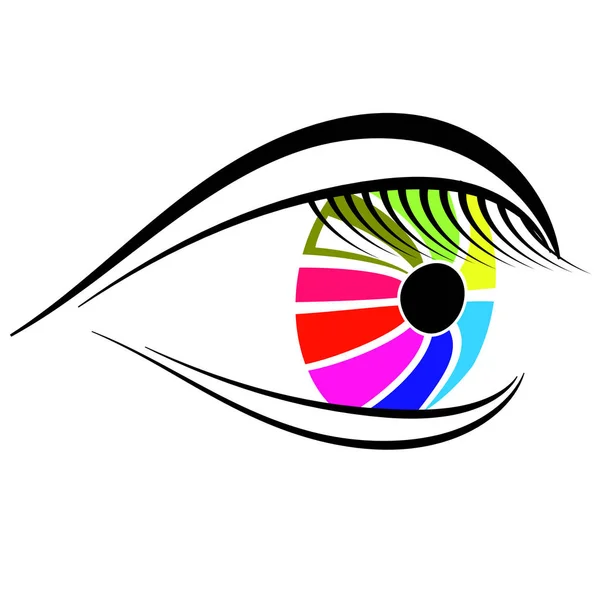 Colorful Eye Icon Isolated — Stock Vector