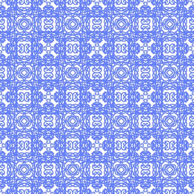 Mavi Dikişsiz Çizgi Deseni. Sonsuz Doku. Oryantal Geometrik Süs