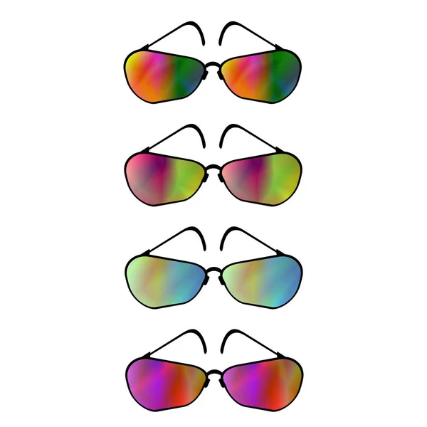 Ensemble de lunettes de soleil différentes — Image vectorielle