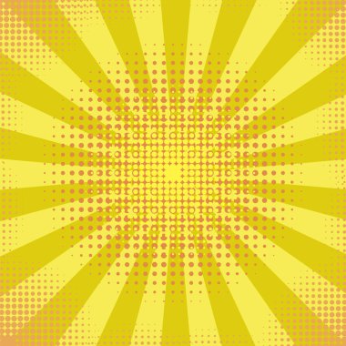 Güneş Işınları ile Sarı Retro Vintage Stil Arka Plan